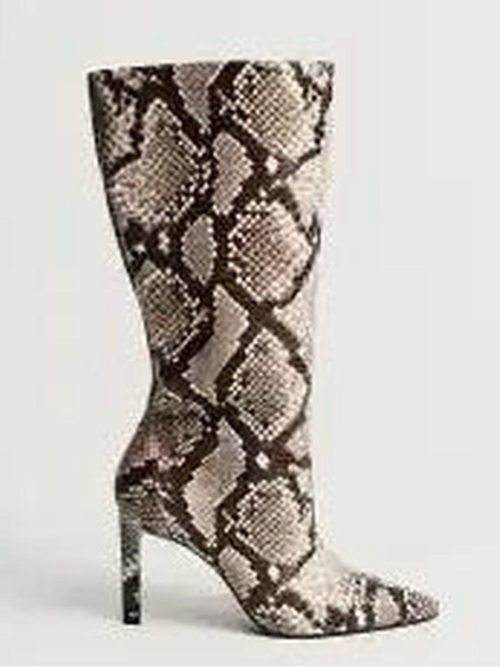 NWOT Mango Snake-Print Knee Boot in Brown and Cream size 40 or 9.